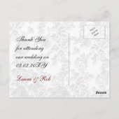 シックエレガントアイボリーレッドヴィンテージ結婚フローラ ポストカード (裏面)