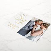 シックエレガントアニバーサリーの誓い更新写真 箔招待状 (回転した状態)