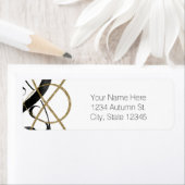 シックエレガントアートブラック&金ゴールドグラマー招待状 ラベル (インサイチュ)