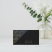 シックエレガントア魅力的・パステルストライプ 名刺 (スタンド正面)