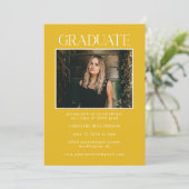 シックエレガントイエローツーフォト卒業パーティー 招待状 (スタンド正面)