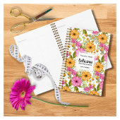 シックエレガントイエローモダンピンクフローラ事業 プランナー手帳