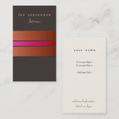 シックエレガントインテリアデザイストライプのナーラストブラウン 名刺 (正面/裏面)