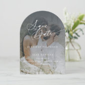 シックエレガントウェディングの日付を保存 招待状 (スタンド正面)