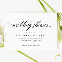シックエレガントウェディングシャワーカップルブライダルシャワー 招待状