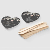 シックエレガントウォータカラーフローラ結婚式 プログラム ハンドファン (組立なし)