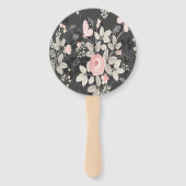 シックエレガントウォータカラーフローラ結婚式 プログラム ハンドファン (裏面)