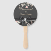 シックエレガントウォータカラーフローラ結婚式 プログラム ハンドファン (正面)