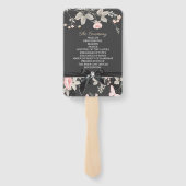 シックエレガントウォータカラーフローラ結婚式 プログラム ハンドファン (裏面)