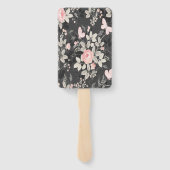 シックエレガントウォータカラーフローラ結婚式 プログラム ハンドファン (裏面)