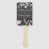 シックエレガントウォータカラーフローラ結婚式 プログラム ハンドファン (正面)