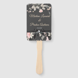 シックエレガントウォータカラーフローラ結婚式 プログラム ハンドファン