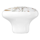 シックエレガントウォーターカラーネイビーブルーフラワーフローラ セラミックノブ (側面)