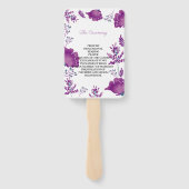 シックエレガントウォーターカラーパープル結婚式 プログラム ハンドファン (裏面)