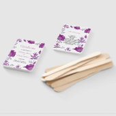 シックエレガントウォーターカラーパープル結婚式 プログラム ハンドファン (組立なし)