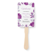 シックエレガントウォーターカラーパープル結婚式 プログラム