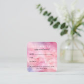 シックエレガントウォーターカラーピンク美しいサロン 予約カード (スタンド正面)