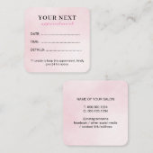 シックエレガントウォーターカラーピンク美しいサロン 予約カード (正面/裏面)