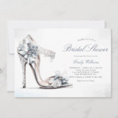 シックエレガントウォーターカラーフローラボホブライダルシャワー 招待状 (正面)