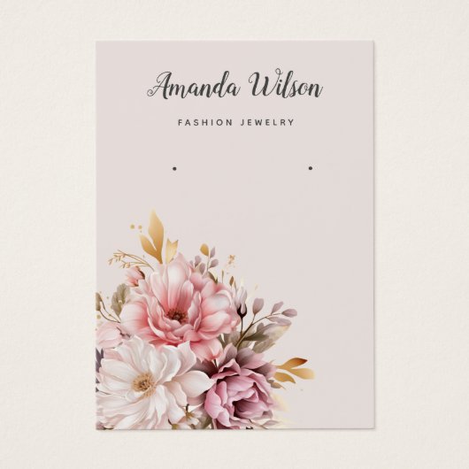 シックエレガントウォーターカラーボホイヤリングディスプレイカード (正面)