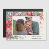 シックエレガントウォーターカラーポインセチア植物写真 (正面/裏面)