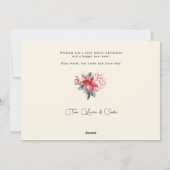 シックエレガントウォーターカラーポインセチア植物写真 シーズンカード (裏面)