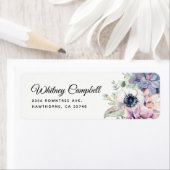 シックエレガントウォーターカラー多肉性花模様 ラベル (インサイチュ)