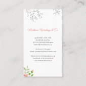 シックエレガントウォーターカラー植物性ウェディングプランナー 名刺 (裏面)