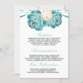 シックエレガントウォーター結婚カラー情報ゲスト 招待状