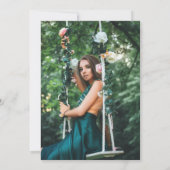 シックエレガントエメラルドフローラフォトキンセアニラ サンキューカード (裏面)