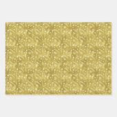 シックエレガントオリーブグリーンクリスマスミックスパターン ラッピングペーパーシート (正面3)