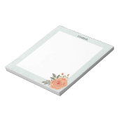 シックエレガントオレンジウォーターフローラパーソナライズされた ノートパッド (回転)