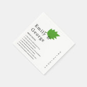 シックエレガントオータムグリーン葉秋の結婚式 スタンダードカクテルナプキン (角)