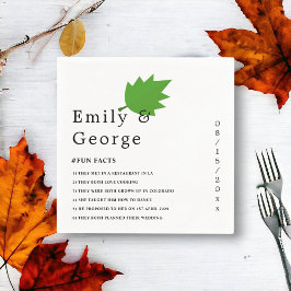 シックエレガントオータムグリーン葉秋の結婚式 スタンダードカクテルナプキン