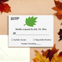 シックエレガントオータムグリーン葉秋の結婚式