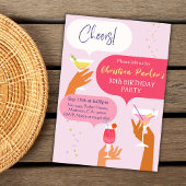 シックエレガントカクテルドリンクをテーマにした30歳の誕生日 招待状