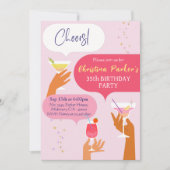 シックエレガントカクテルドリンクをテーマにした35歳の誕生日 招待状 (正面)