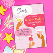 シックエレガントカクテルドリンクをテーマにした35歳の誕生日 招待状