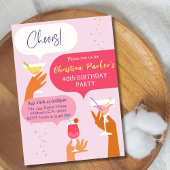 シックエレガントカクテルドリンクをテーマにした40歳の誕生日 招待状