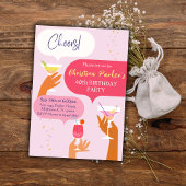 シックエレガントカクテルドリンクをテーマにした40歳の誕生日 招待状