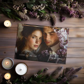 シックエレガントカスタムウェディングフォトサンキューカード サンキューカード