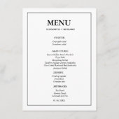 シックエレガントカップルのシャワーブライダルシャワー メニュー (正面)