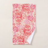 シックエレガントガーリーコーラルピンクウォーターバラ バスタオルセット (ハンドタオル)