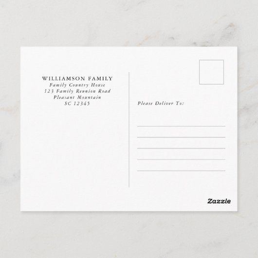 シックエレガントクモダンッキー交換招待状 ポストカード (裏面)