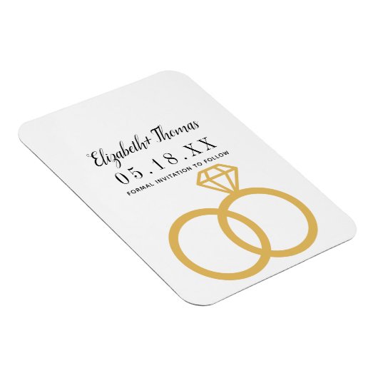 シックエレガントクラシックミニマルは日付を保存 マグネット (右側)