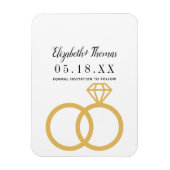 シックエレガントクラシックミニマルは日付を保存 マグネット (縦)