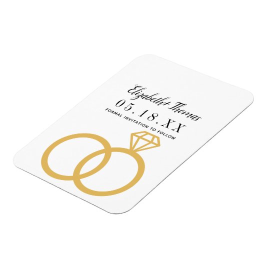 シックエレガントクラシックミニマルは日付を保存 マグネット (左側)