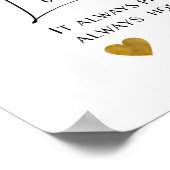 シックエレガントクリスチャンラブバイブル聖句タイポグラフィ ポスター (角)