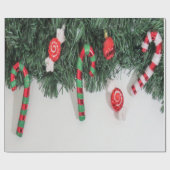 シックエレガントクリスマスキャンディホリデー ラッピングペーパー (フラット)