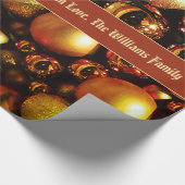 シックエレガントクリスマスボーブルパターン追加文字 ラッピングペーパー (角)